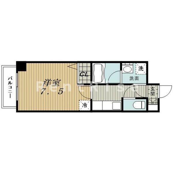 サンライズマンション12(1K/3階)の間取り写真