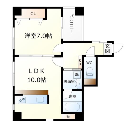 ルミエール・ヨーシン(1LDK/6階)の間取り写真