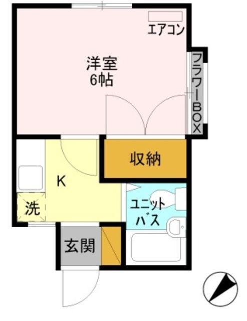 ベルシティ四谷(1K/1階)の間取り写真