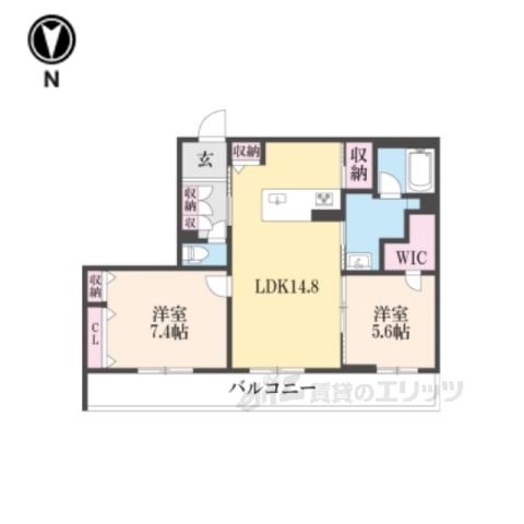 ベルフレージュ2(2LDK/3階)の間取り写真