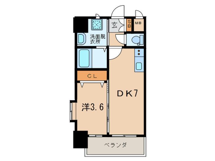 ERIOS COURT 香春口(1DK/8階)の間取り写真