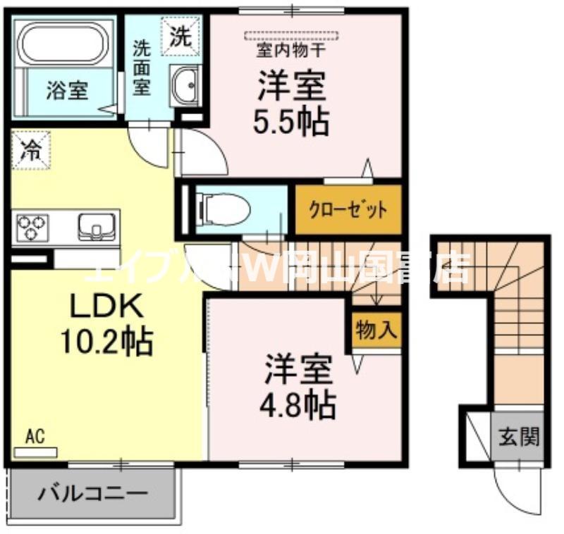 TIARAI(2LDK/2階)の間取り写真