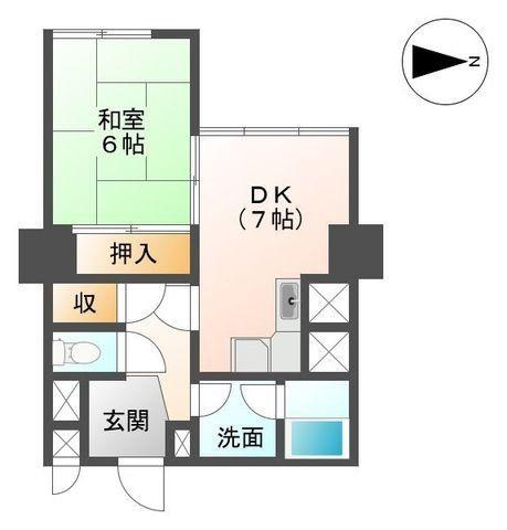 ネオプラザ北仙台(1DK/5階)の間取り写真