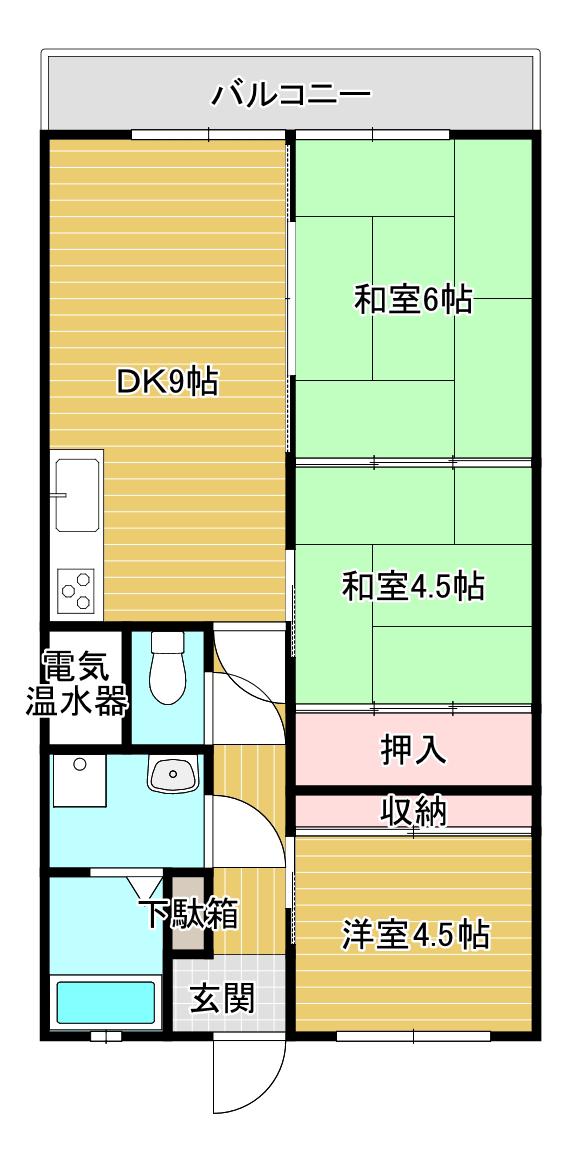 エスポワール94(3DK/2階)の間取り写真
