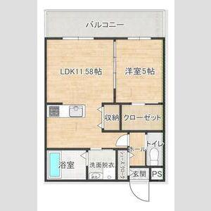 ツリーハウス(1LDK/3階)の間取り写真