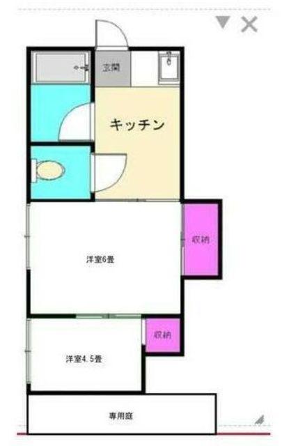 第2横山台ハイツ(2K/1階)の間取り写真