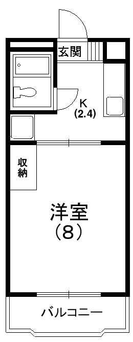 シャロームアイ(1K/4階)の間取り写真