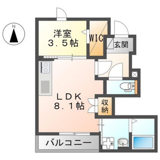 プラム宮内(1LDK/1階)の間取り写真