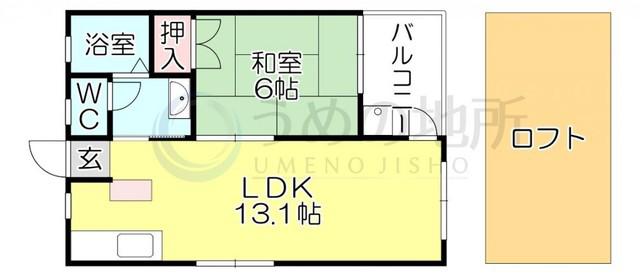 シティベール山村II(1LDK/1階)の間取り写真