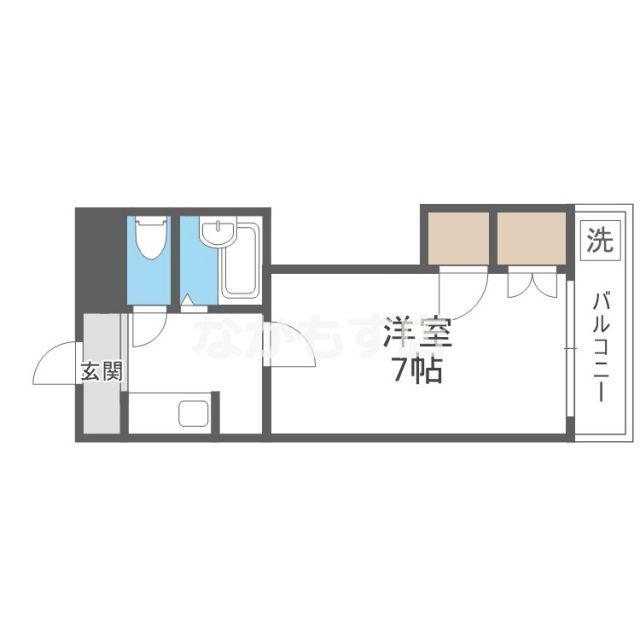 ロイヤル蔵前(1K/4階)の間取り写真