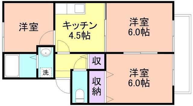 プレジール加納II(3K/1階)の間取り写真