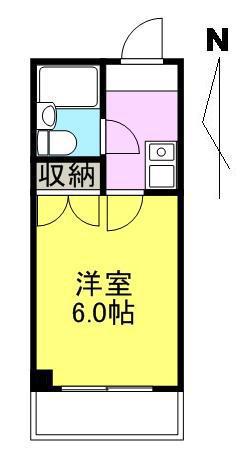 アベイユ福岡町パートII(1K/4階)の間取り写真