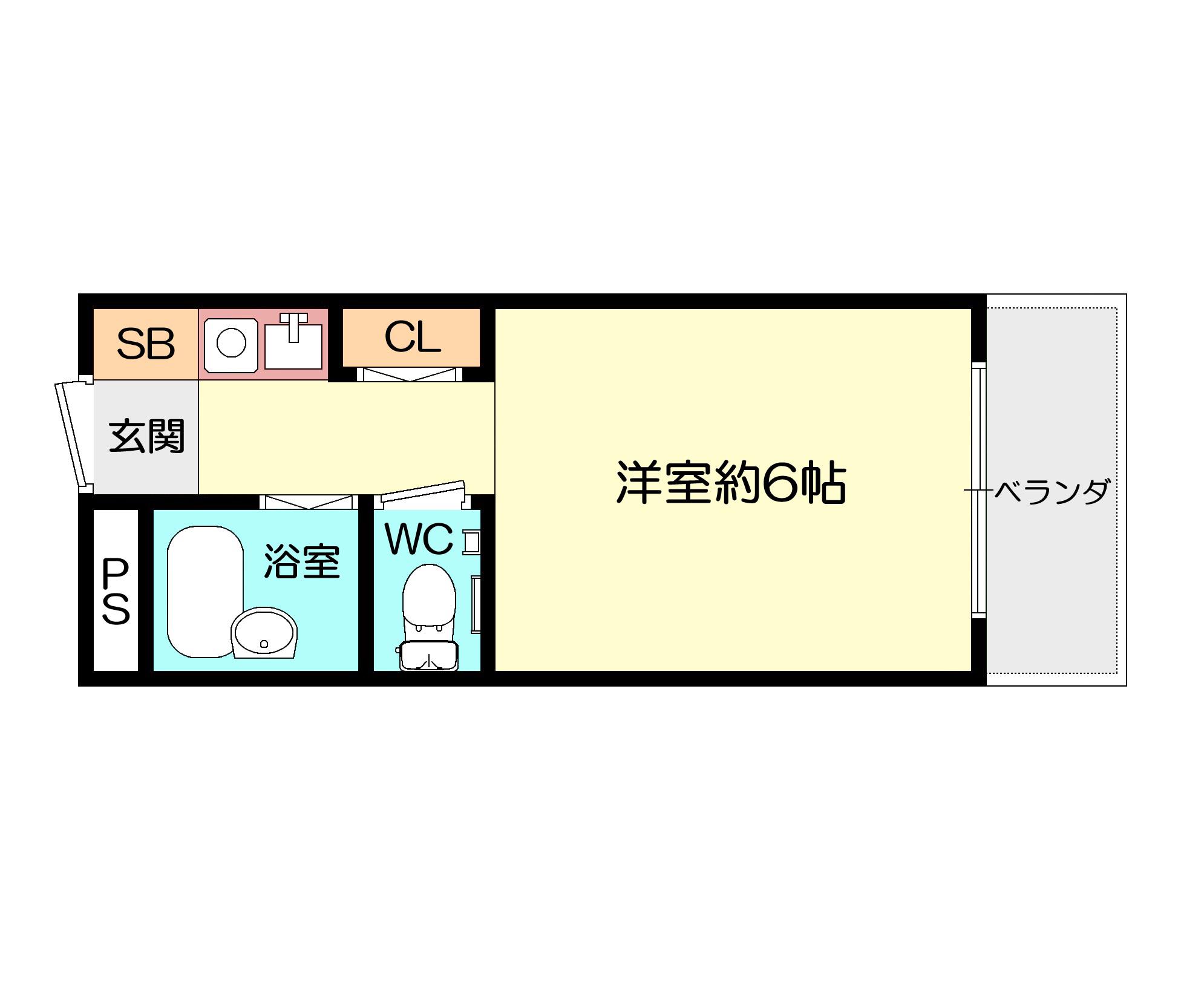 有馬パレス野崎(1K/3階)の間取り写真