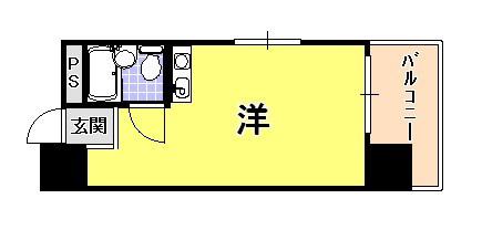 サンヴィラ三宮(ワンルーム/7階)の間取り写真