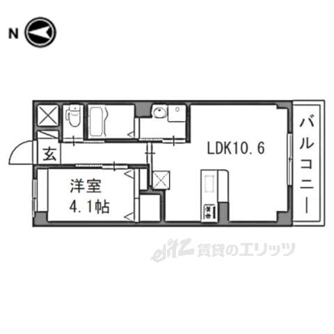 ケーアイ木屋(1LDK/3階)の間取り写真