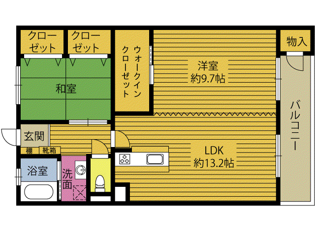 サンコーポ三芳307号(2LDK/3階)の間取り写真