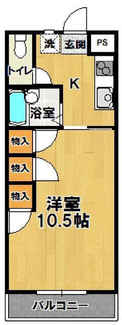 コーポ縞(1K/1階)の間取り写真