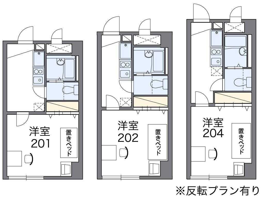 レオパレスひえだ(1K/2階)の間取り写真