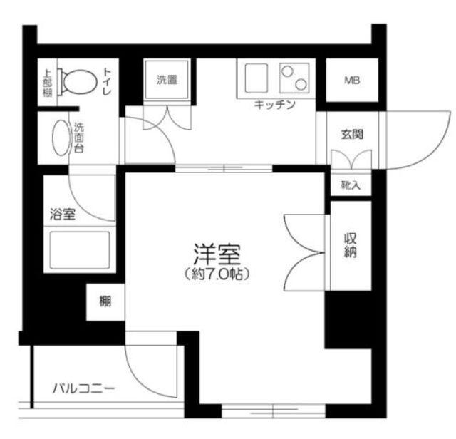 パレステュディオ新宿パークサイド(1K/9階)の間取り写真