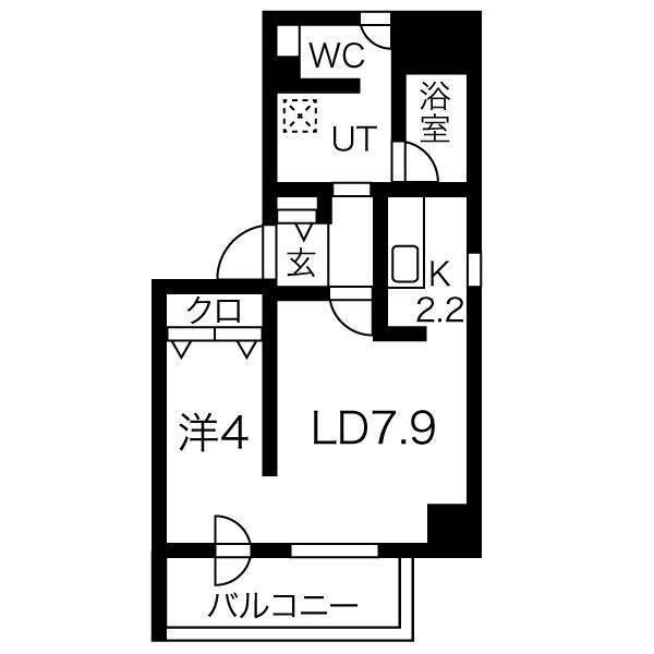 STELLA LUCE(1LDK/9階)の間取り写真