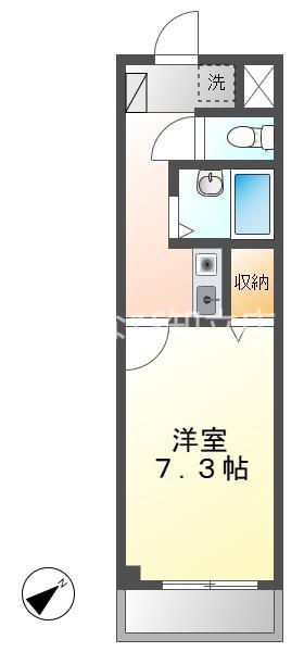 愛教マンション安井(1K/3階)の間取り写真