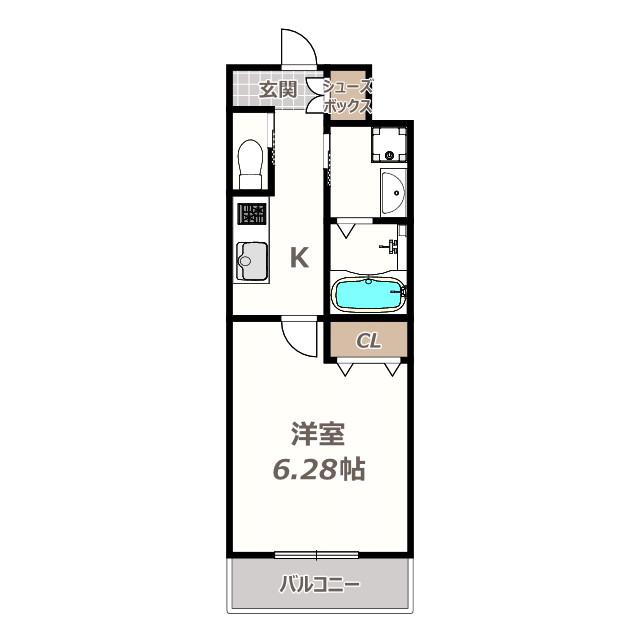 クローバーグランデ昭和町(1K/5階)の間取り写真