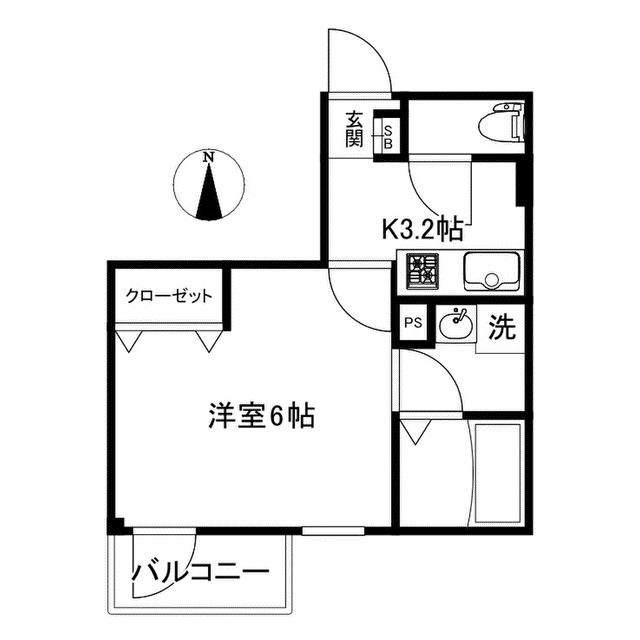 メゾンウィステリア(1K/2階)の間取り写真