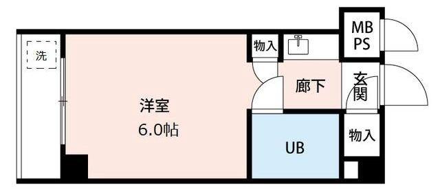 JLBグランエクリュ立川(ワンルーム/2階)の間取り写真