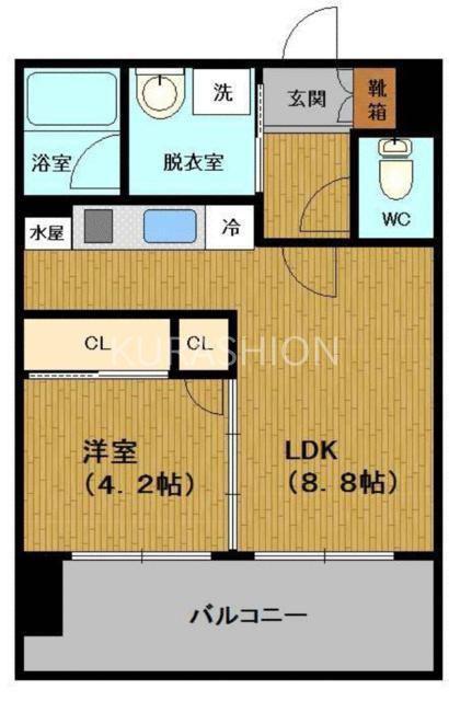 PIER PARK渡辺通(1LDK/11階)の間取り写真