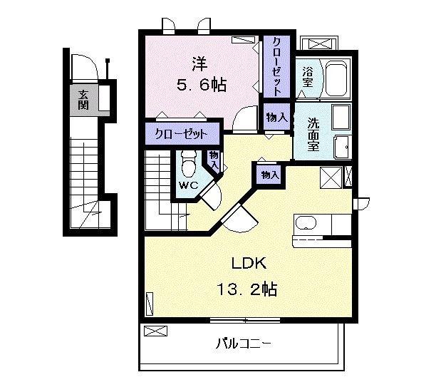 ラッフィナート(1LDK/2階)の間取り写真