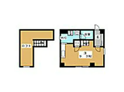 ウェルパイン(ワンルーム/2階)の間取り写真