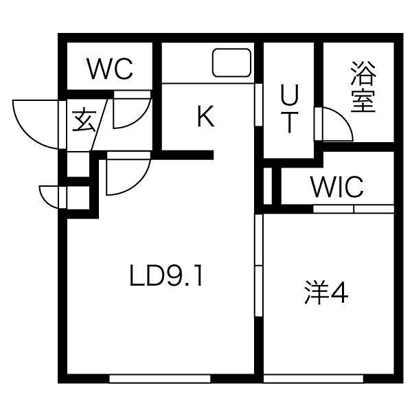 PINE HILLS琴似(1LDK/2階)の間取り写真
