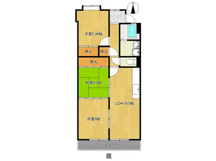 サンハイツひろ(3LDK/1階)の間取り写真