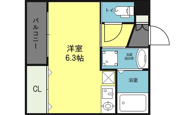 天王寺北Rマンション(1K/1階)の間取り写真