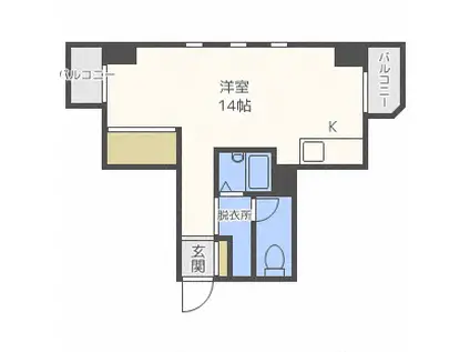BLOOM(ワンルーム/4階)の間取り写真