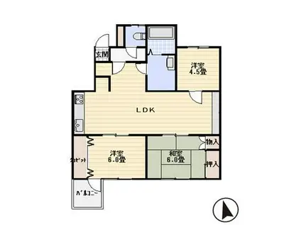 LIVE-TEN(3LDK/2階)の間取り写真