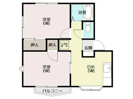 フラット小松 B棟(2DK/1階)の間取り写真