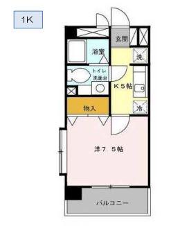 ソレイユ木山(1K/3階)の間取り写真