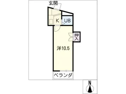 富士レイホービル第3(1K/4階)の間取り写真