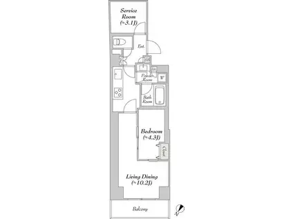 ルミーク文京千石(1SLDK/1階)の間取り写真