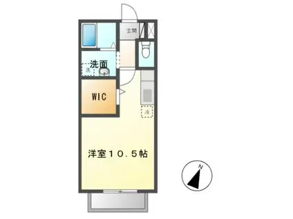 エスポワール(ワンルーム/1階)の間取り写真