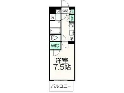 ベルベール(1K/5階)の間取り写真