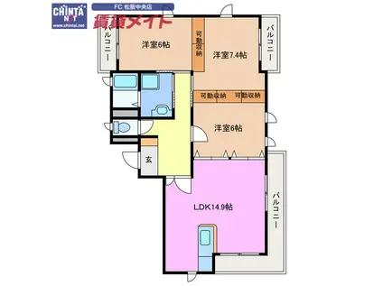 MSコルテ(3LDK/1階)の間取り写真