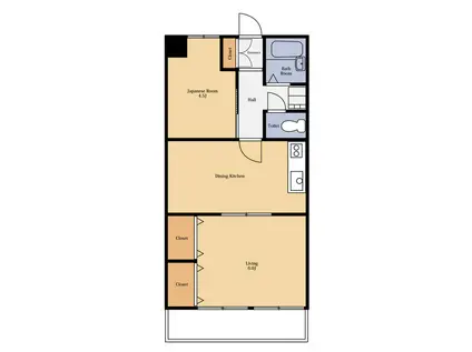 セゾン・ケイ(2DK/1階)の間取り写真