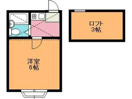 ヴィラ上尾(1K/1階)の間取り写真