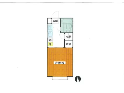 ハイムマキ(1K/1階)の間取り写真