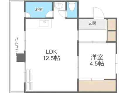ビレッジハウス 富丘 4(1LDK/2階)の間取り写真