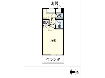 エトワール辻(1K/1階)の間取り写真