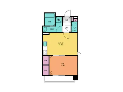 フレール新開地3丁目(1DK/9階)の間取り写真