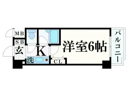 エスリード三宮フラワーロード(1K/2階)の間取り写真